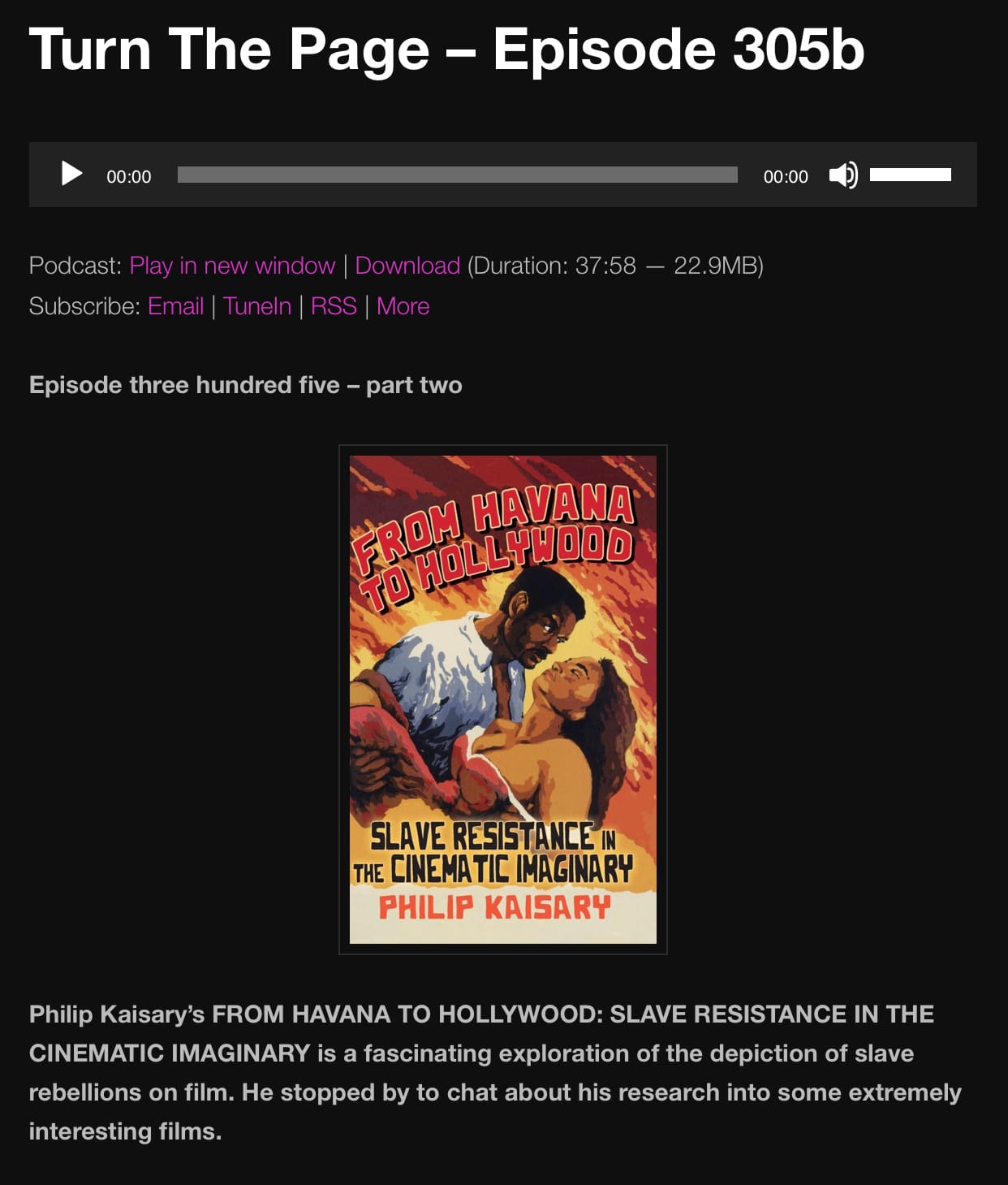 Turn the Page Podcast, Philip Kaisary Episode